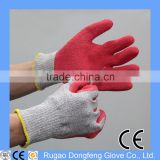 Grey HPPE With Red Latex Palm Coated Anti Cut Gloves Glass Industry Gloves