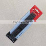 Standard Size Hexagonal Shape Blister Card Black Wooden Pencil Set Sharpened With Eraser thumbnail-1