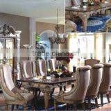 5 PC Marbled Top Dining Table Set,dining Faux Marble Table/luxury Dining Table and Chairs and Dressers/coffee Table thumbnail-2