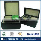 Luxury Matte Blue Lacquer Finish Wooden Tea Bags Packing Box thumbnail-1