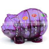 Clear pig shaped piggy bank, Custom Clear pig shaped piggy bank, OEM piggy bank Shenzhen factory