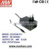 Meanwell GS25E48-P1J 25W 48v AC-DC Single Output Adaptor 25w Wall-mounted Type 48v Plastic Adaptor