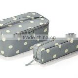 Beauty Dot design 2 in 1 Toiletry Bag Grey Dots Travel Make-Up Cosmetic bag