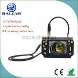 3.5" TFT LCD display video recording borescope with high illuminance flashlight