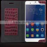 OEM Manufacture Crocodile Pattern Leather Flip Cover Case for Huawei Honor p6 thumbnail-3