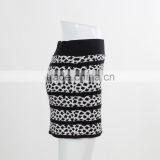 F5S43013 New Arrival Contrast Waistband Knit Skirt Women Stripe Mini Skirt thumbnail-3