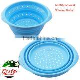 Eco-friendly Folding Basket Silicone Multifunctional Bowl, Kitchen Tool, Pet Bowl thumbnail-1