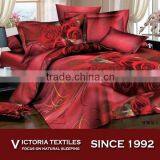 Red Romantic Rose Reactive Printed 120gsm Bed Sets 4 Pieces Bedding Sets thumbnail-1