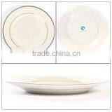Printed Logo Ceramic Blank White Color 10" Wholesale Double Gold Rimmed Plates thumbnail-6