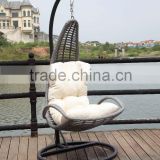 Outdoor Comfortable Garden Fashion Garden Grey Wicker Hanging Swing Chair, Rattan Furniture Patio Set