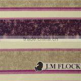 100% Polyester Stripe Pattern Print Flock Velvet Fabric Print Fabric for Sofa thumbnail-4