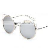 Metal Cat's Eye Round Box Retro Sunglasses thumbnail-3