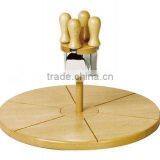 4pcs Cheese Knife Wiht Wooden Board Rack
