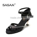 Crystal Satin Latin Dance Shoes Salsa Shoes Open Toe 2.5 inch heel height S-123