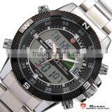 Mens Shark Digital LCD Outdoors Analog Quartz Sport Steel Wrist Watch thumbnail-2