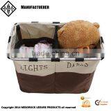 Foldable Bin Bags Section Basket Double Laundry Sorter Hamper Light & Dark thumbnail-3