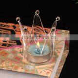 Wholesale New Design and High Quality for Home and Wedding Decorative Crown Glass Candle Holder thumbnail-2