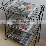 Vintage Mid Century Modern Wire Rack Record Holder Newspaper Stand thumbnail-2