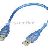 Factory Supplier USB 2.0 64 Knit Data Line Male to Male Transparant Blue Color Line thumbnail-4