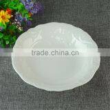 Wholesale Bone China Empaistic White Round Restaurant Dinner Plates Dishes thumbnail-1