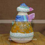 Hand Carved Painting Christmas Resin Snowman Figurine thumbnail-3