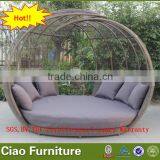 Rattan Furniture Bamboo Daybed / Wicker Sunbed With Canopy thumbnail-1