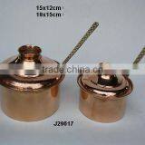 Copper Saucepan With Pewter Lining and Brass Handles and Polished thumbnail-1