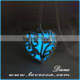 Personalized Heart Locket Glow in the Dark Necklace thumbnail-2