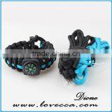 8 in 1 Survival Gear Paracord Bracelet Compass Fishing Kit Flint Fire Starter thumbnail-4