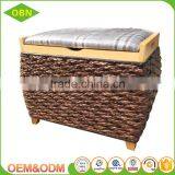 High Quality Antique Straw Ottoman Storage thumbnail-2