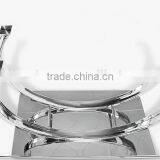 Modern Dining Table With Glass Top and Chrome Base thumbnail-3