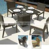 Customized Design Outdoor Rattan Dining Set With Rectangle Table thumbnail-1