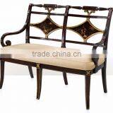Finely Hand Carved Elegant Royal English Style Settee With Chinoiserie Painting, Exquisite Handmade Loveseat Sofa BF12-04104a thumbnail-1