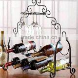 Metal Tabletop Wine Rack Holds 10 Bottles Vino Kitchen Bar Lounge Accent Decor thumbnail-1