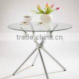Round Dining Table, Modern Hotel Lobby Glass Round Table thumbnail-1