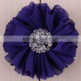 Fabric Chiffon Flower Clip With Rhinestone Center for Kids Hair Accessories thumbnail-4