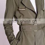 Hot Sale European Style Women Khaki Military Trench Coat thumbnail-5
