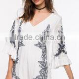 New Style Girls White Bold Embroidered Floral Cheap Romper thumbnail-2