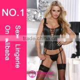 2015 New Style Top Quality Wetlook Lingerice Clubuwear Costume Sexy Busty Corset Bustier thumbnail-1