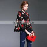 Maxnegio Lady Hot Style Floral Printed New Fashion Chiffon Blouse 2017 thumbnail-4