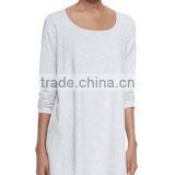 Scoop Neckline Longline Women's Tees/Hem Falls to Upper Thigh Loose Fit t Shirt for Ladies thumbnail-4