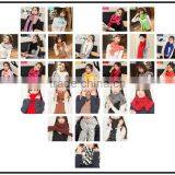 Winter Lady and Women or Girls Fashion Pure Color New Pink Knitting Scarf Factory thumbnail-6