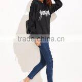 Black Abstract Custom Made Print Hoodie With Pocket Private Label Long Sleeve Hoodies Cotton French Terry thumbnail-5