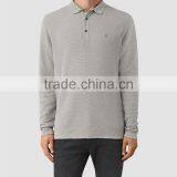 MGOO New Arrival Custom Long Sleeves Mens Polo Shirts 100% Cotton Grey Shirts Logo Embroidery Bulk Tops thumbnail-2