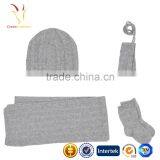Cable Design Baby Cashmere Hat Scarf Set thumbnail-2