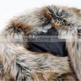 Europe Style Woman Raw Colour Raccoon Fur Vest Lady Faux Fur Waistcoat Winter Sleeveless Coat thumbnail-5