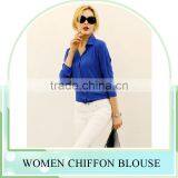 Factory Sale! Long Sleeve Chiffon Shirt Design for Women Blouse thumbnail-3