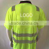 Mens Two-tone Flourescent AS/NZS High Visibility Reflective Chinastar Safety Polo Shirt thumbnail-2