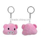 Plush Keychain & Keyring Round Silver Tone Pink Emoji Pattern Carved 10cm x 5.3cm thumbnail-3