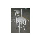Lacquer Armless White Wooden Chiavari Barstool Solid Wood Pub Chair , BIFMA
